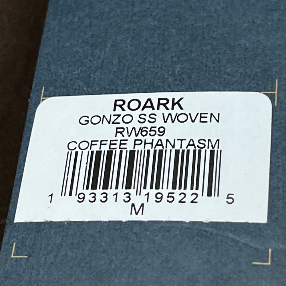 Roark Shirt Men's Medium Gonzo S/S Woven Coffee Phantasm AOP Organic Button Up - Picture 3 of 10
